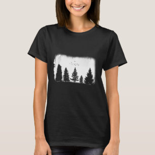 Minimalistische Retro Natur Wildbäume T-Shirt
