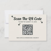 Minimalistische Retro-QR-Code-Hochzeit RSVP Karte (Vorderseite)