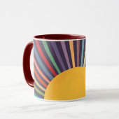 Minimalistische Retro-Regenbogen-Sonnenstrahlen Tasse (Vorderseite Links)