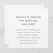 Minimalistische Retro-Schreibmaschine Black Kraft  Einladung (Vorne/Hinten)