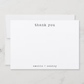 Minimalistische Retro Schreibmaschine Kraft Custom Dankeskarte (Vorderseite)