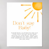 Minimalistische Retro-Sonne Sage nicht Baby Poster (Vorne)
