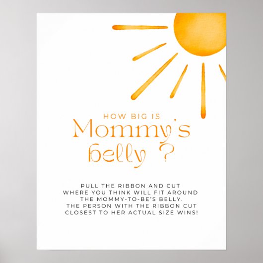 Minimalistische Retro-Sonne wie groß ist Mama's Ba Poster (Vorne)