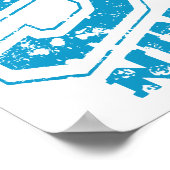 Minimalistische Retro Typografie Blue Number Nine Poster (Ecke)