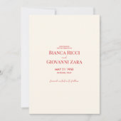 Minimalistische Retro-Typografie Hochzeit Sichern Einladung (Vorderseite)