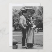 Minimalistische Retro-Typografie Hochzeit Sichern Einladung (Rückseite)