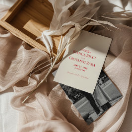 Minimalistische Retro-Typografie Hochzeit Sichern Einladung