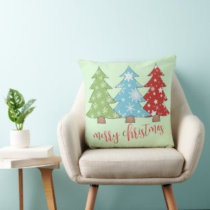 Minimalistische Retro-Weihnachtsbaum-Wurfkissen Kissen
