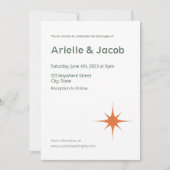 Minimalistische Retro White & Green Script Hochzei Einladung (Vorderseite)