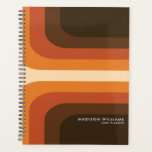 Minimalistische Retrostreifen Planer<br><div class="desc">Minimalistisches Retro Stripes Planner Notebook. Personalisiert mit Ihrem Namen oder benutzerdefinierten Text.</div>