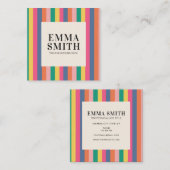 Minimalistische Retrostreifen Quadratische Visitenkarte (Vorne/Hinten)
