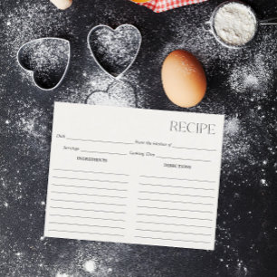 Minimalistische Rezept-Karte für Elfenbein