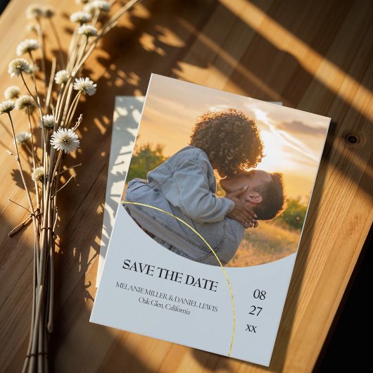 Minimalistische Ringe "Save the Date" Einladung
