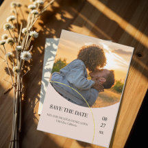 Minimalistische Ringe "Save the Date" Einladung