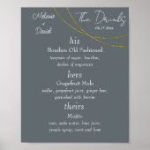 Minimalistische Ringe "The Drinks" Hochzeitszeiche Poster (Vorne)