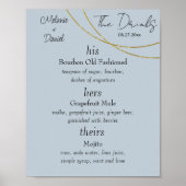 Minimalistische Ringe "The Drinks" Hochzeitszeiche Poster (Vorne)