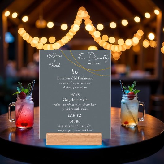 Minimalistische Ringe "The Drinks" Hochzeitszeiche Poster