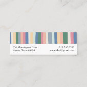 Minimalistische, robuste Streifen handgefertigt Mini Visitenkarte (Rückseite)
