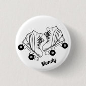 Minimalistische Roller-Skate Zeichnend Individuell Button (Vorderseite)