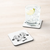 Minimalistische Roller-Skate Zeichnend Individuell Getränkeuntersetzer (Rechte Seite)