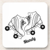Minimalistische Roller-Skate Zeichnend Individuell Getränkeuntersetzer (Vorderseite)