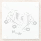 Minimalistische Roller-Skate Zeichnend Individuell Glasuntersetzer (Rückseite)