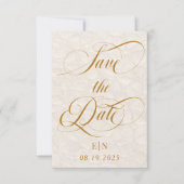 Minimalistische Romantik Beige Save The Date (Vorderseite)