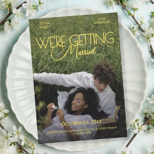 Minimalistische Romantik Filmposter Foto Hochzeit Einladung