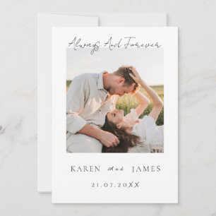 Minimalistische romantische Abend-Foto-Hochzeit Einladung