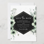 Minimalistische romantische Boho Sage Green Weddin Save The Date (Vorderseite)
