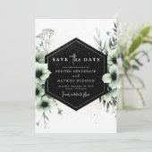 Minimalistische romantische Boho Sage Green Weddin Save The Date (Stehend Vorderseite)