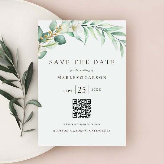 Minimalistische romantische Hochzeit von Greenery  Save The Date