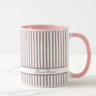 Minimalistische rosa Aquarellstreifen mit individu Tasse
