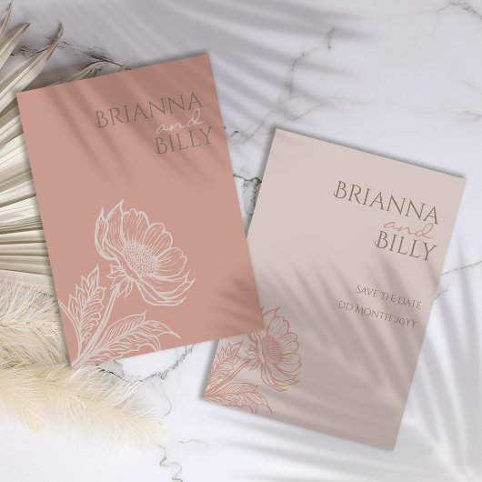 Minimalistische Rosa-Bläserei Save The Date