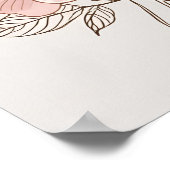 Minimalistische rosa Blossom Botanische Kunst Prin Poster (Ecke)