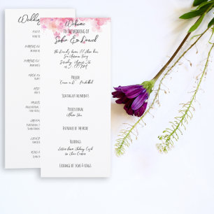 Minimalistische rosa Blumen-Hochzeits-Flatcard im