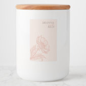 Minimalistische rosa Blumenkerze Lebensmitteletikett (Vorderseite)