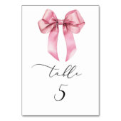 Minimalistische Rosa Bogen Script-Tischnummer Tischnummer (Vorderseite)