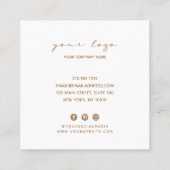 Minimalistische Rosa Brush-Visitenkarte Quadratische Visitenkarte (Rückseite)