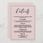 Minimalistische Rosa Details Hochzeit Einladung (Vorne/Hinten)