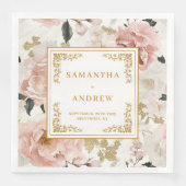 Minimalistische Rosa-Elfenbein-Hochzeitsnapkins Serviette (Vorderseite)