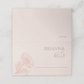 Minimalistische rosa florale Platzkarte (Außenseite Aufgefaltet)