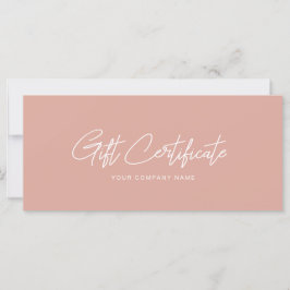 Minimalistische rosa Geschenkgutschein-Visitenkart