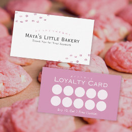 Minimalistische rosa Glitterpunkt-Bäckerei-Treueka Visitenkarte