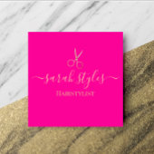 Minimalistische Rosa Goldhaarstylle Telefonnummerkarte