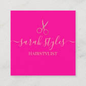 Minimalistische Rosa Goldhaarstylle Telefonnummerkarte (Vorderseite)