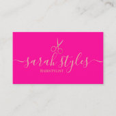 Minimalistische Rosa Goldhaarstylle Visitenkarte (Vorderseite)