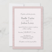 Minimalistische, rosa, graue Streifen Einladung (Vorderseite)