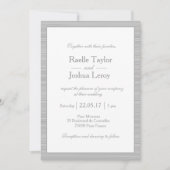 Minimalistische, rosa, graue Streifen Einladung (Vorderseite)