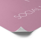 Minimalistische Rosa Herz-Hochzeitstabelle Poster (Ecke)